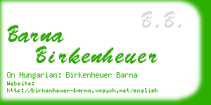 barna birkenheuer business card